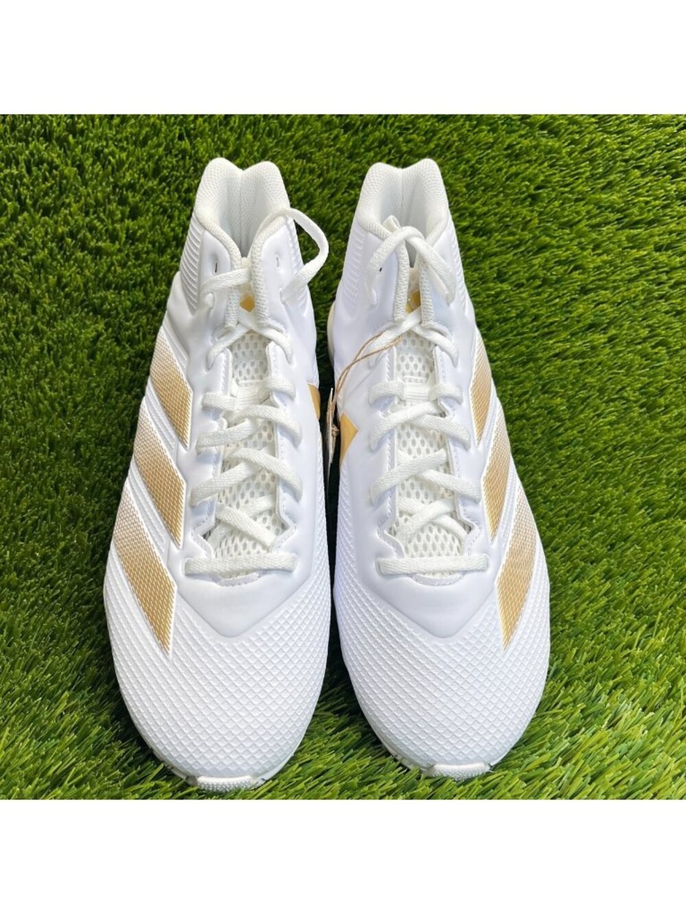 Adidas Adizero Impact.2 MD Mens Size 10 White Gold Running Football Cleats